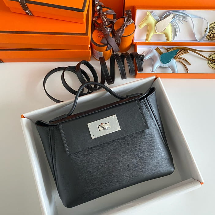 Hermes 24/24  mini 21 Evercolor Noir PHD